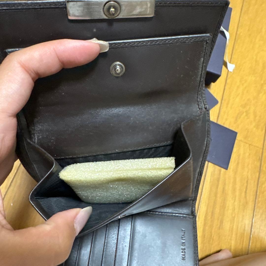 プラダ　メンズ　折り財布　二つ折り　ダークブラウン
