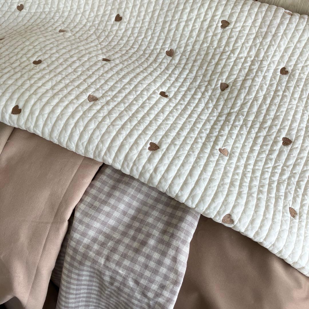 ヌビ フリル レッスンバッグ ブラウン ハート イブル 入園入学 ベージュ 韓国