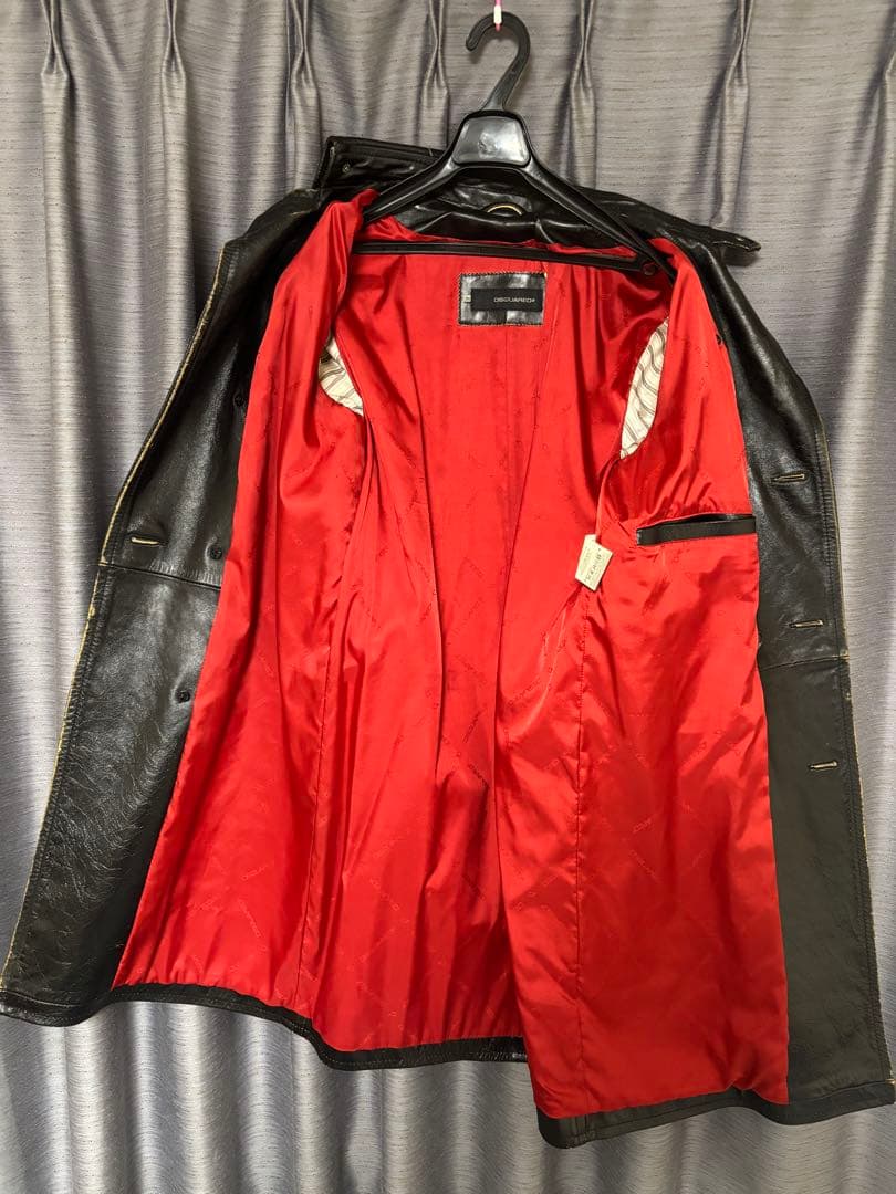 美品 DSQUARED 2 レザー トレンチコート 黒