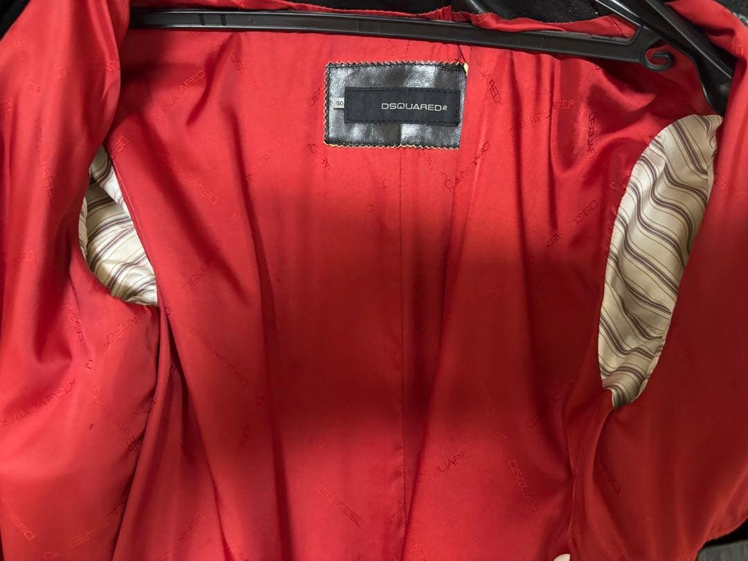美品 DSQUARED 2 レザー トレンチコート 黒