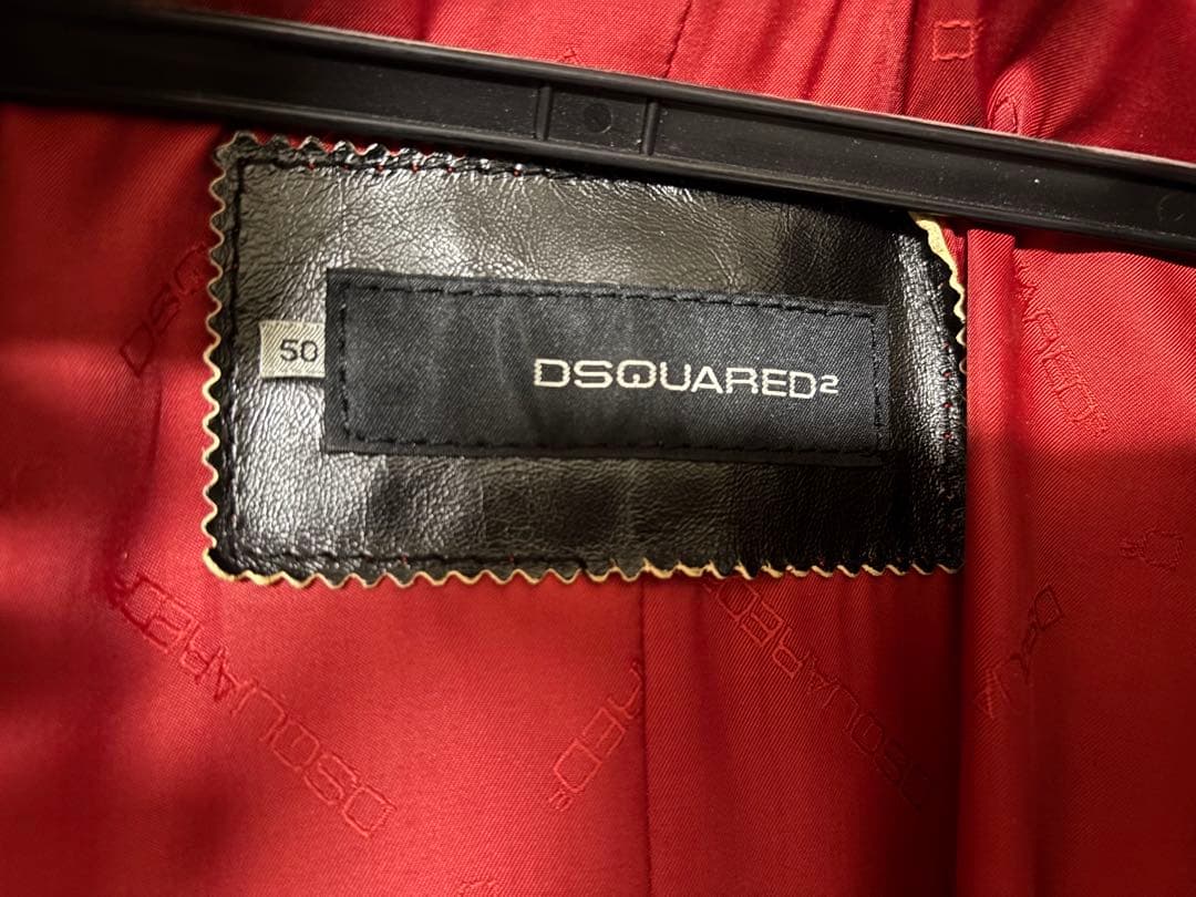 美品 DSQUARED 2 レザー トレンチコート 黒