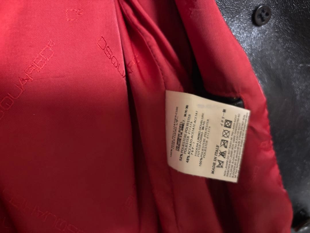 美品 DSQUARED 2 レザー トレンチコート 黒