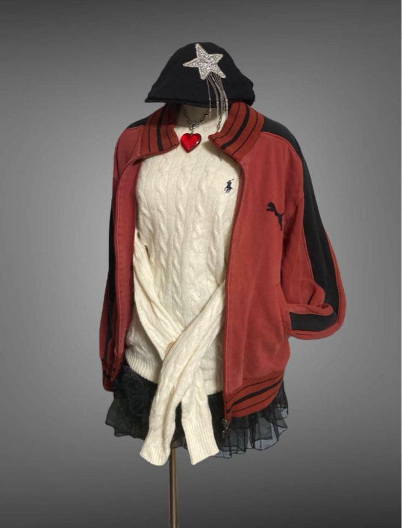 激レア80s綿PUMAトラックジャケットy2kフェアリーグランジ平成ギャルロック