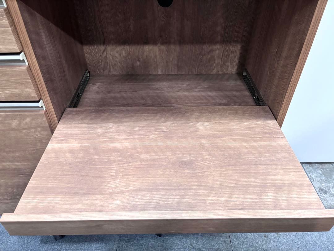 木目調 食器棚 ガラス扉 キッチンボード　美品