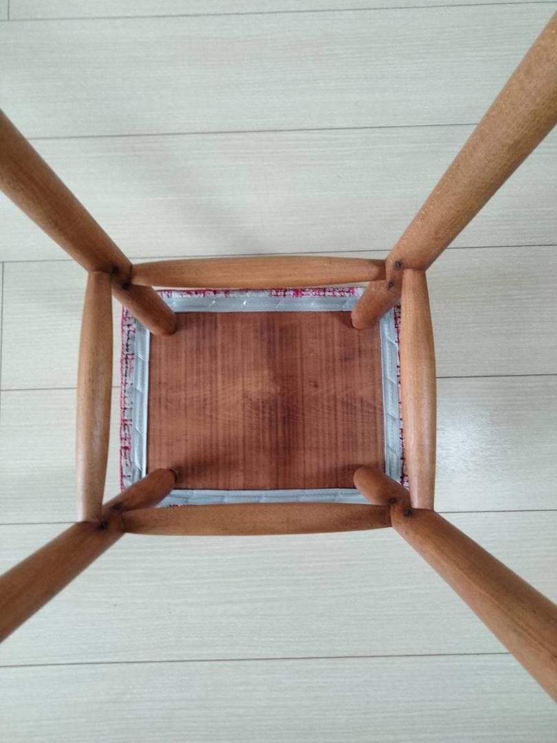 【張替え未使用品】昭和レトロスツール