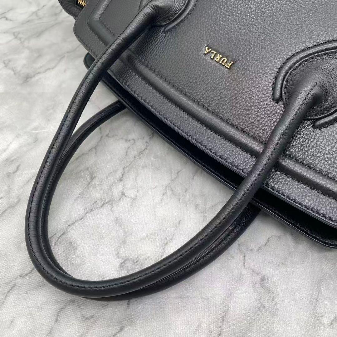 未使用級　フルラ　カレッジ　トートバッグ　A4収納　ブラック　ユニセックス