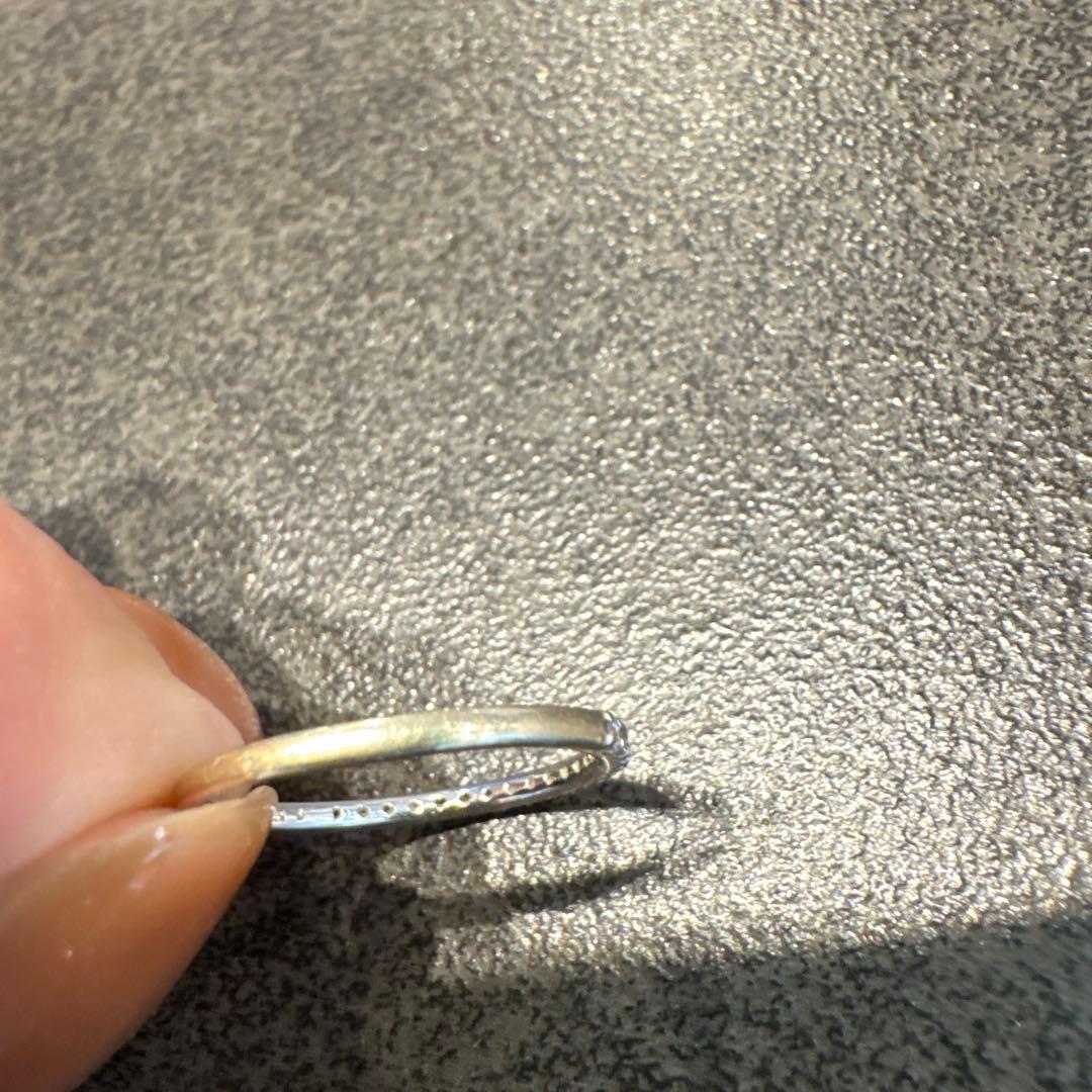 K10 ホワイトゴールド　ダイヤモンドリング　8号