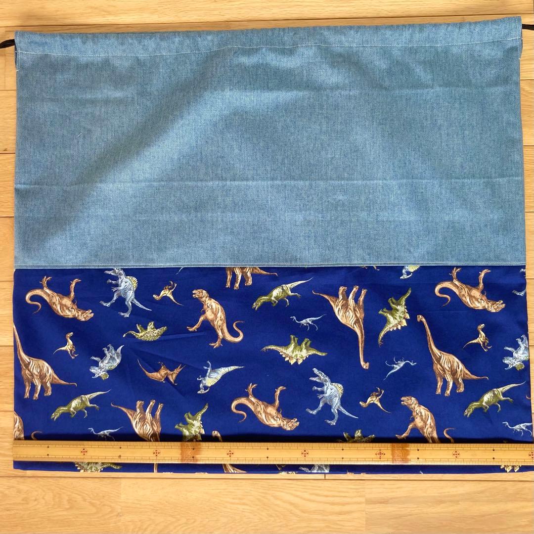 B...様　確認用　恐竜 ネイビー　デニム　ブルー　巾着袋　大きい　大きめ