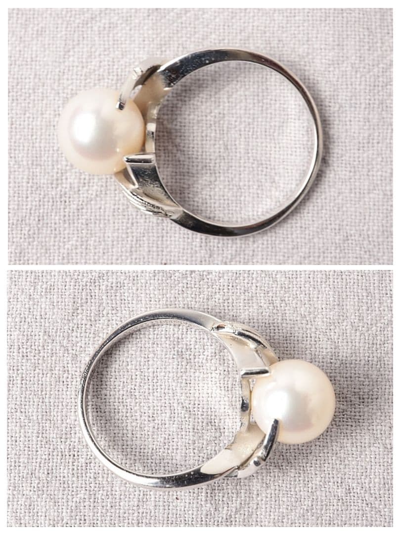 MIKIMOTO ミキモト パールリング ダイヤ Pt950 8.8ミリ