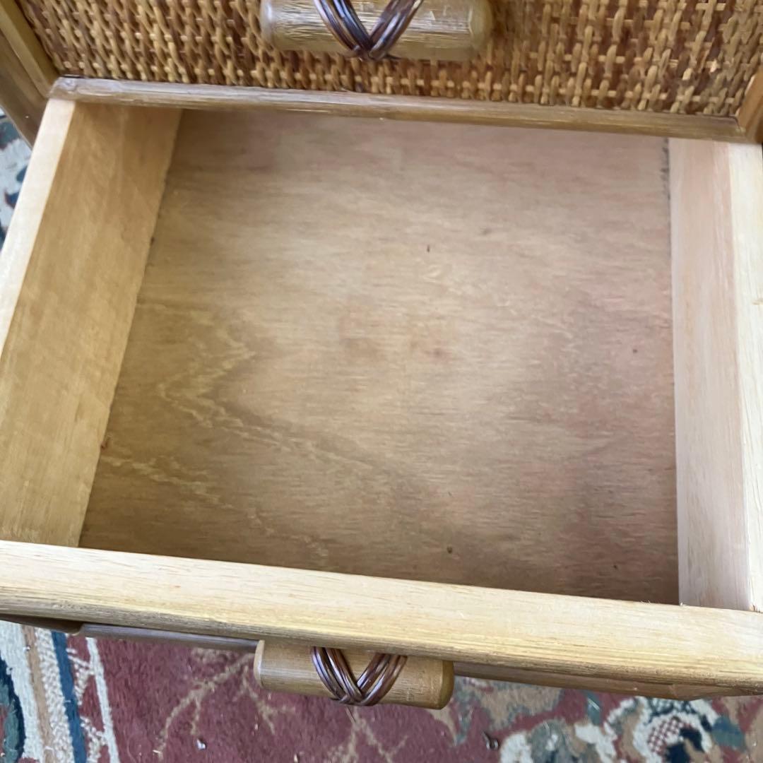 昭和レトロ ラタンチェスト 5段収納サニタリーラック 引き出しタンス 箪笥