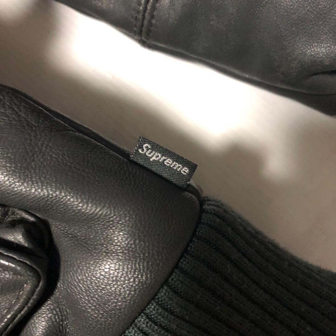 10FW SUPREME シュプリーム レザージャケット ダウン フード グレー