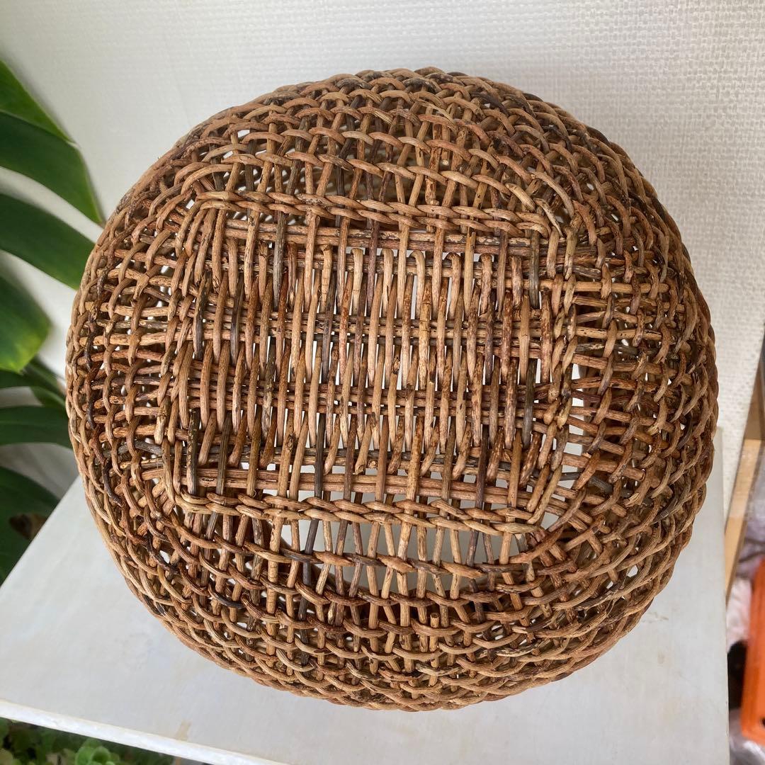 人気作家　中川原信一　あけび籠　丸型　希少品　民藝