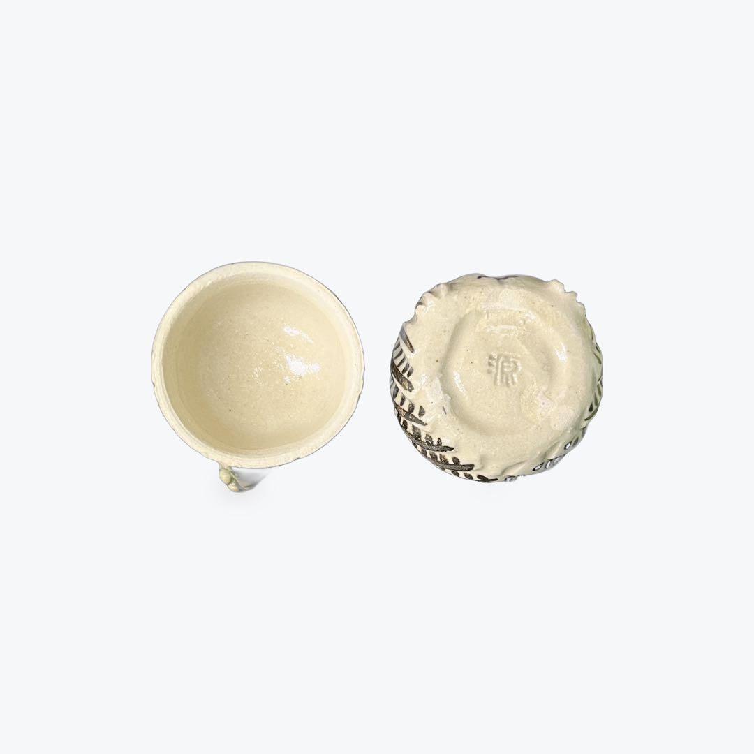 香合　美濃焼　みみずく　田中源彦　茶道具