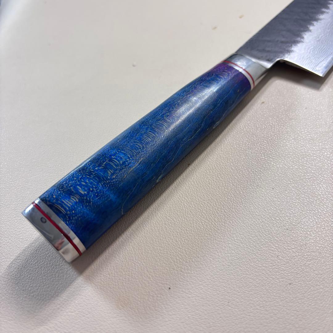 240mm黒打ちダマスカス　(切付型)牛刀シェフナイフ 牛刀【新品】～