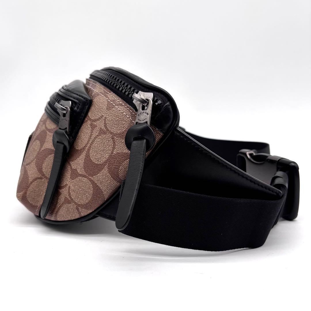 ✨良品✨ COACH　コーチ　ボディバッグ　シグネチャー　レザー　ウエストバッグ