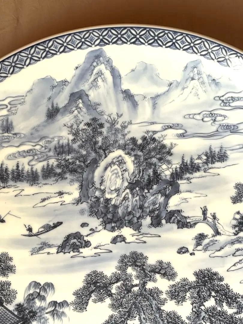 有田焼 山徳窯 山水 大皿 直径55cm 飾皿
