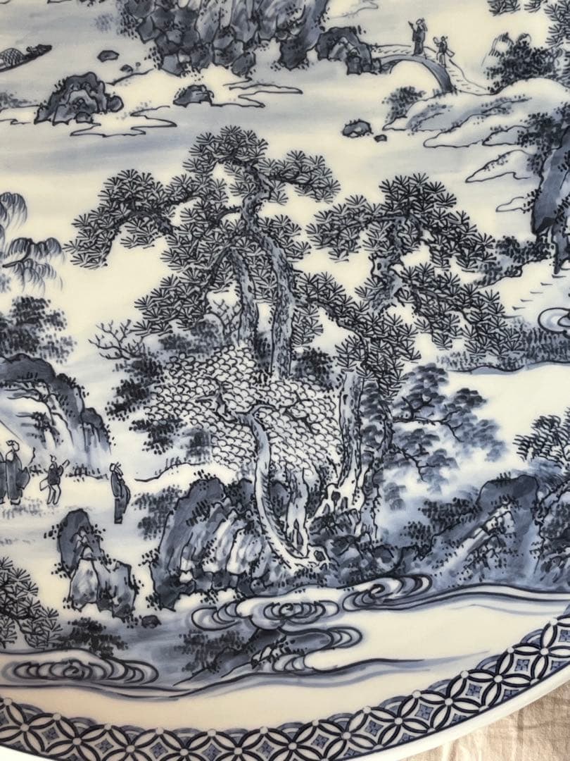 有田焼 山徳窯 山水 大皿 直径55cm 飾皿