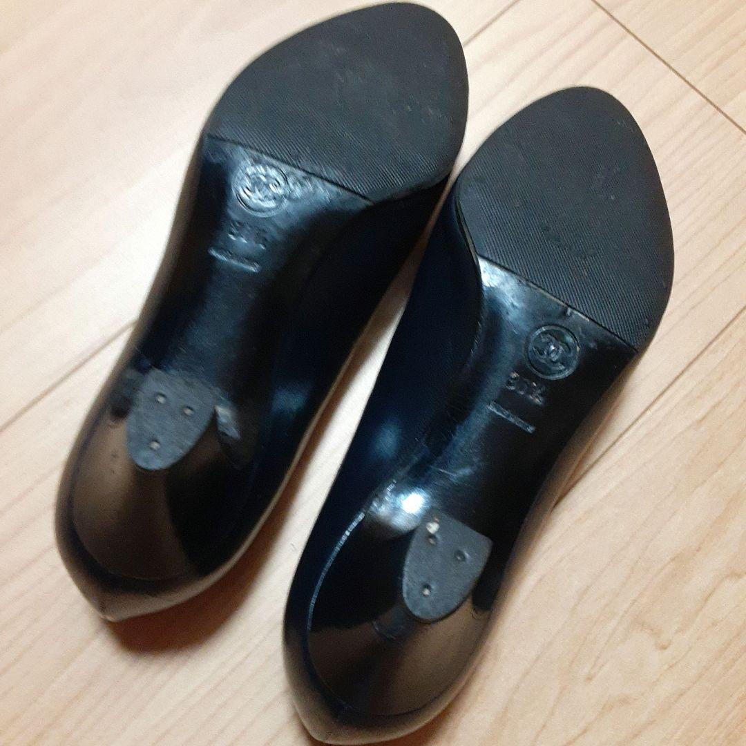 値下げCHANEL ブラック ポインテッドトゥパンプス