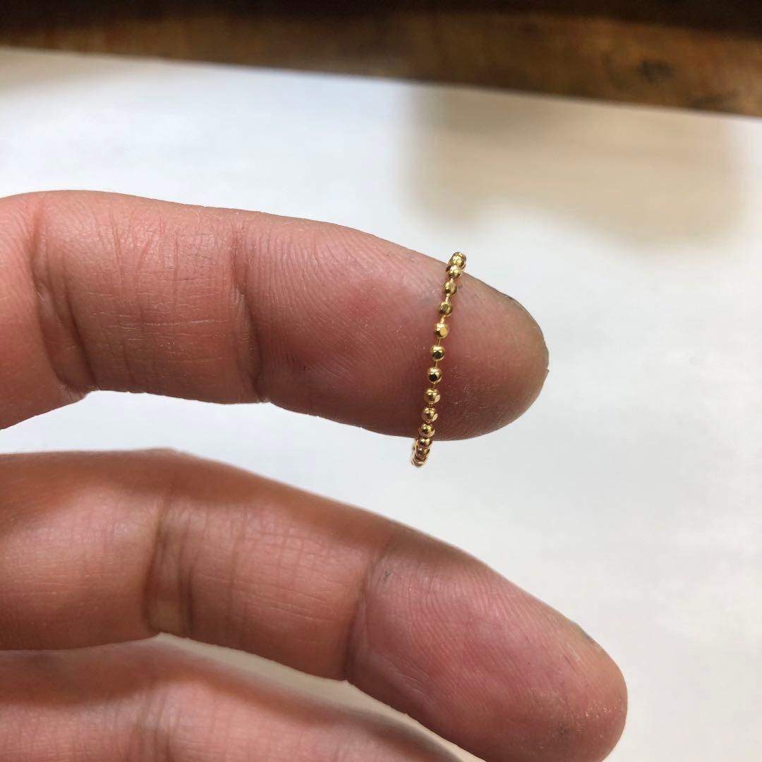 K18 1.5mmカットボール　チェーンリング 18金 イエローゴールド