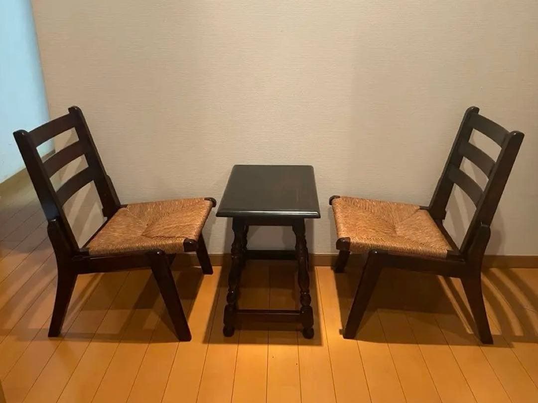 松本民藝家具　3点セット　椅子　ラッシチェア　コーヒーテーブル