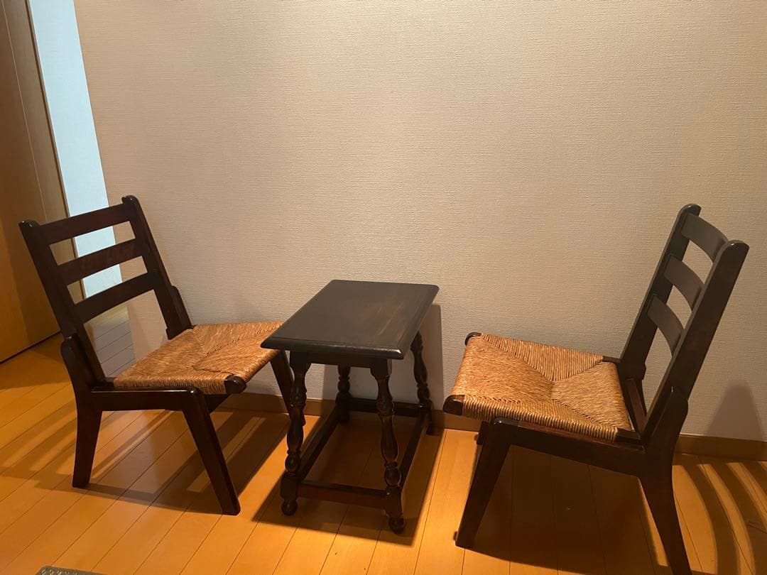 松本民藝家具　3点セット　椅子　ラッシチェア　コーヒーテーブル