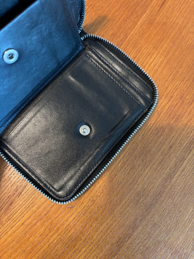 JIL SANDER ブラックレザー二つ折り財布