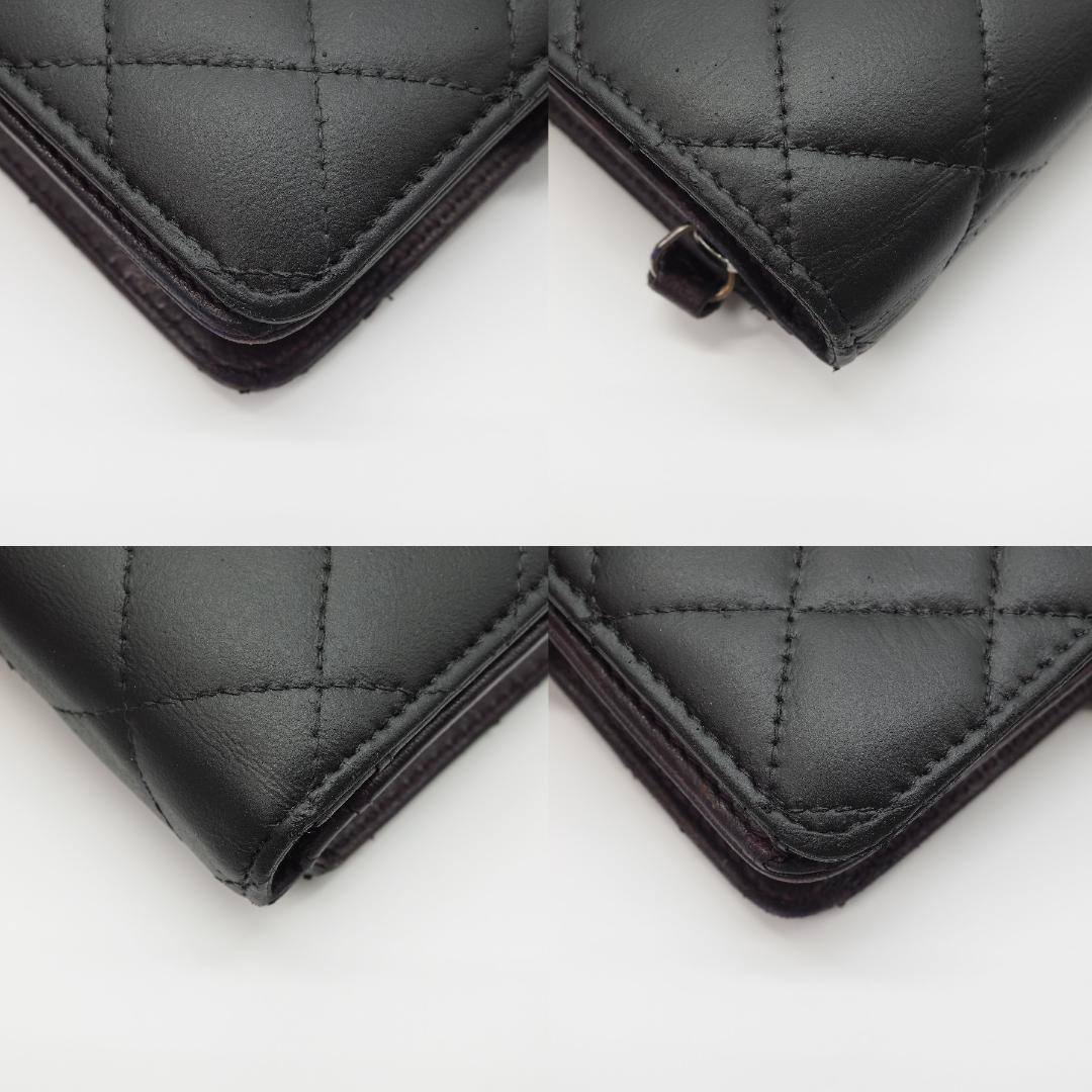 CHANEL シャネル マトラッセ 二つ折り財布 ミドル SV金具