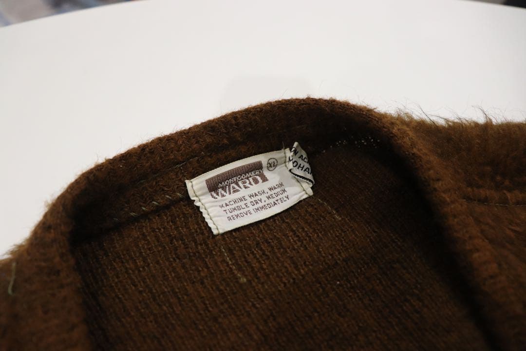 最終価格！！60s モヘアカーディガン　毛足長め　XL ビックサイズ