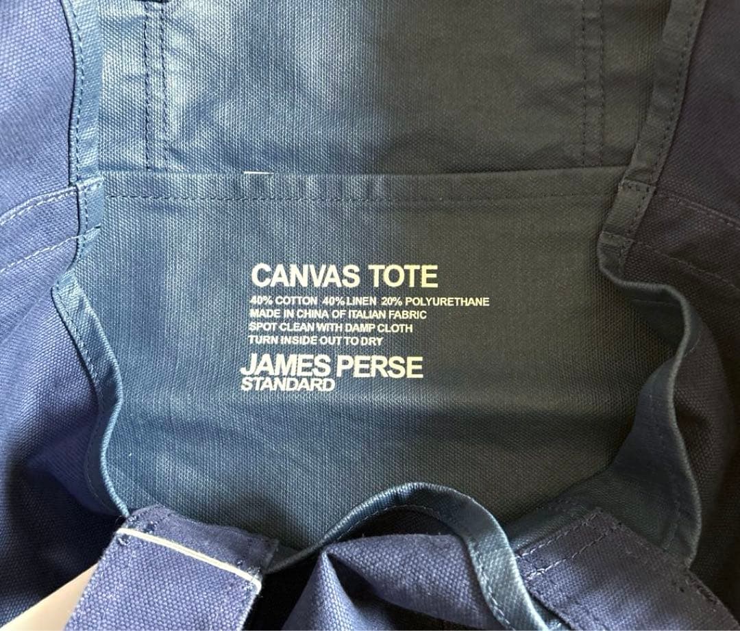 【新品・未使用】JAMES PERSE コットンリネンキャンバストートバッグ M