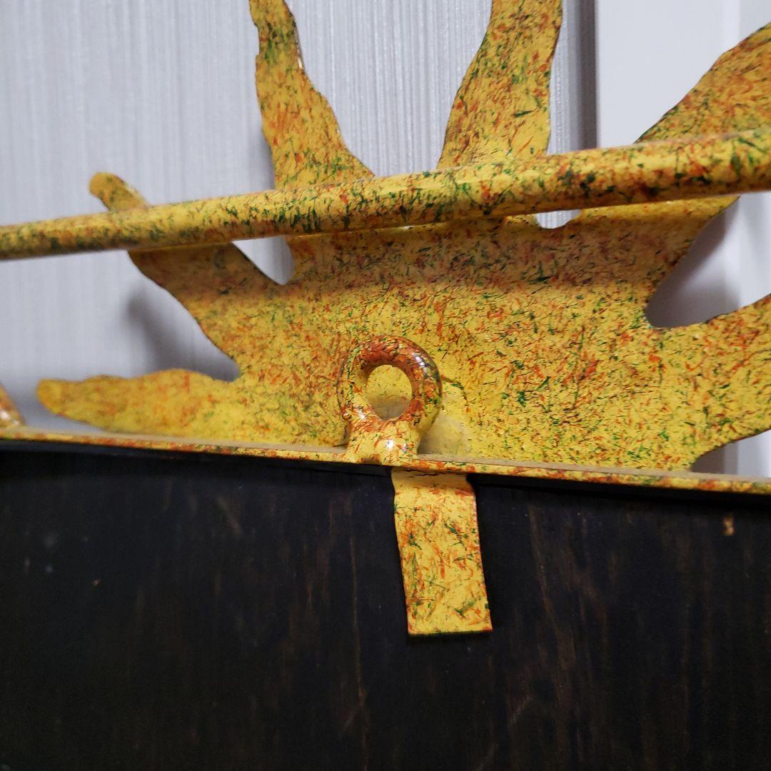 太陽 アイアン ウォールミラー 姿見 82×32cm 鉄 壁掛け鏡 ヴィンテージ