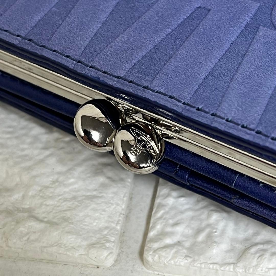 ヴィヴィアンウエストウッド　折り財布　ブライダルボックス　がま口　ブルー　オーブ