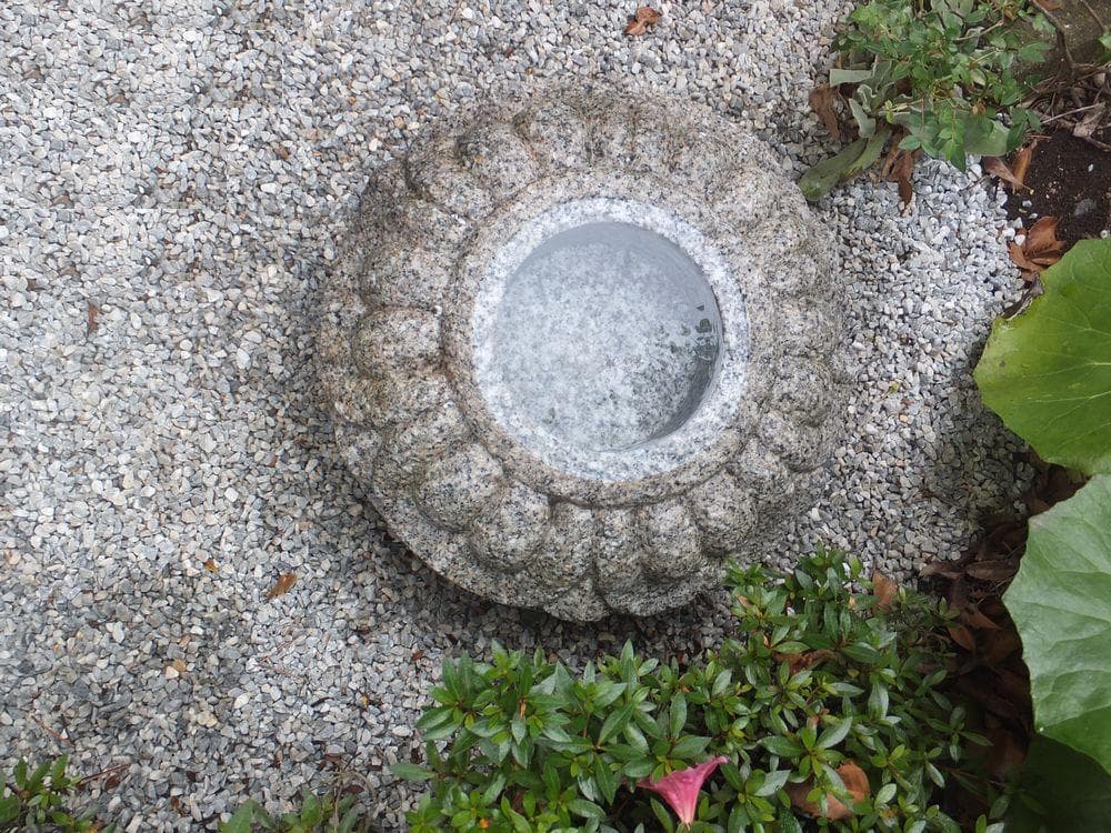 【見立て御影石水鉢・向鉢】庭石オブジェ箱庭造園ガーデニングオーナメント飾り石茶庭