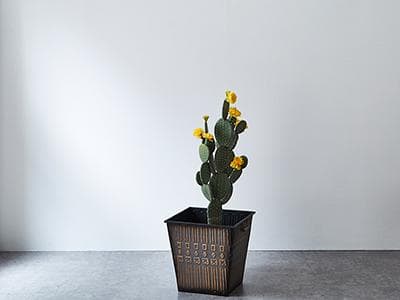 角 大型 バスケット ブリキ バケツ プランター 植木鉢 収納 小物収納 持ち手