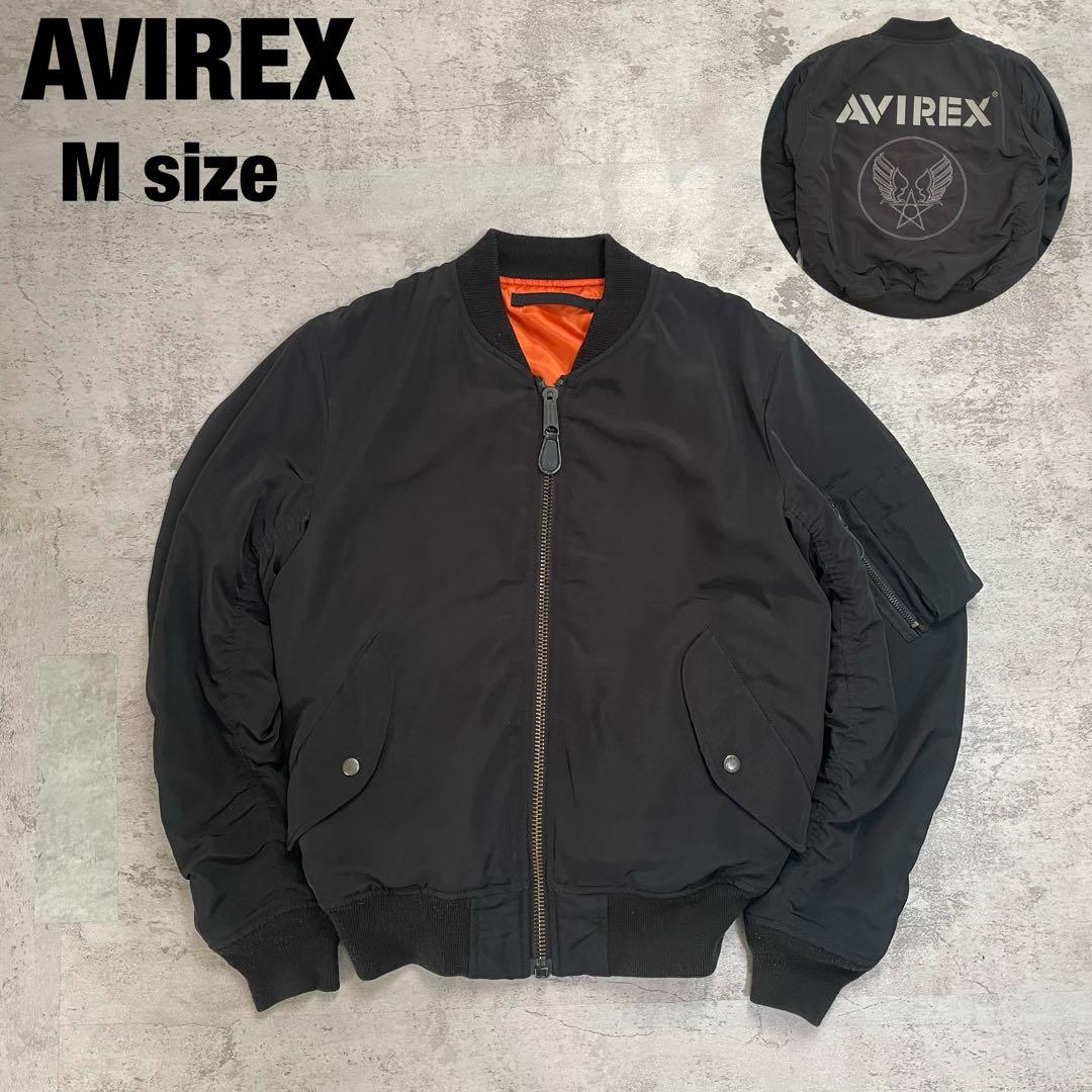 AVIREX MA-1 フライトジャケット ロゴ リバーシブル 短丈 ブルゾン