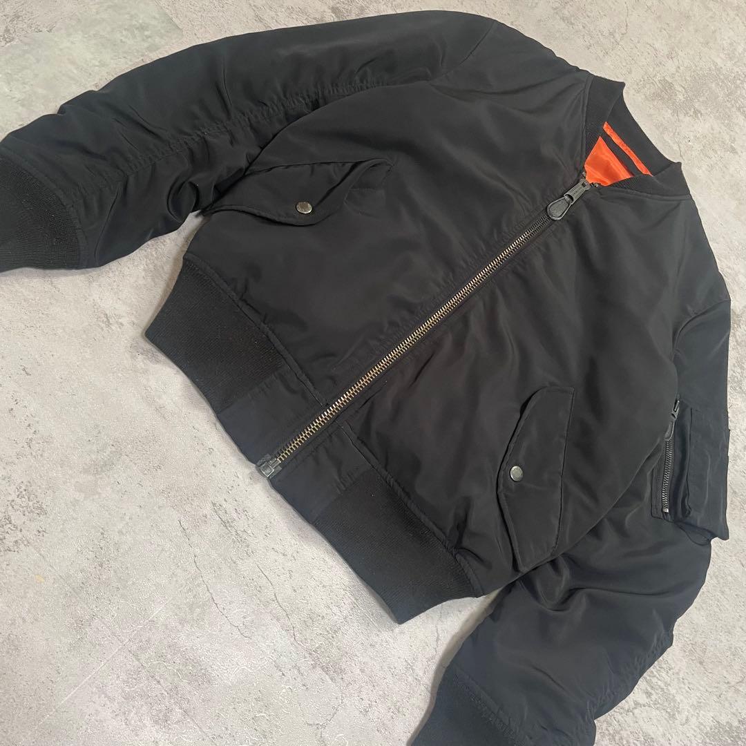 AVIREX MA-1 フライトジャケット ロゴ リバーシブル 短丈 ブルゾン