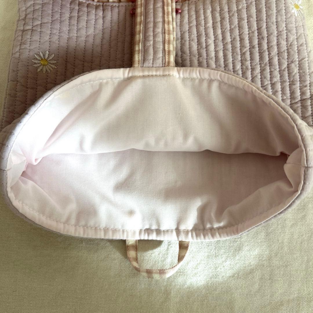 入園入学3点セット　【マーガレットヌビ×くすみピンク】　女の子　レッスンバッグ