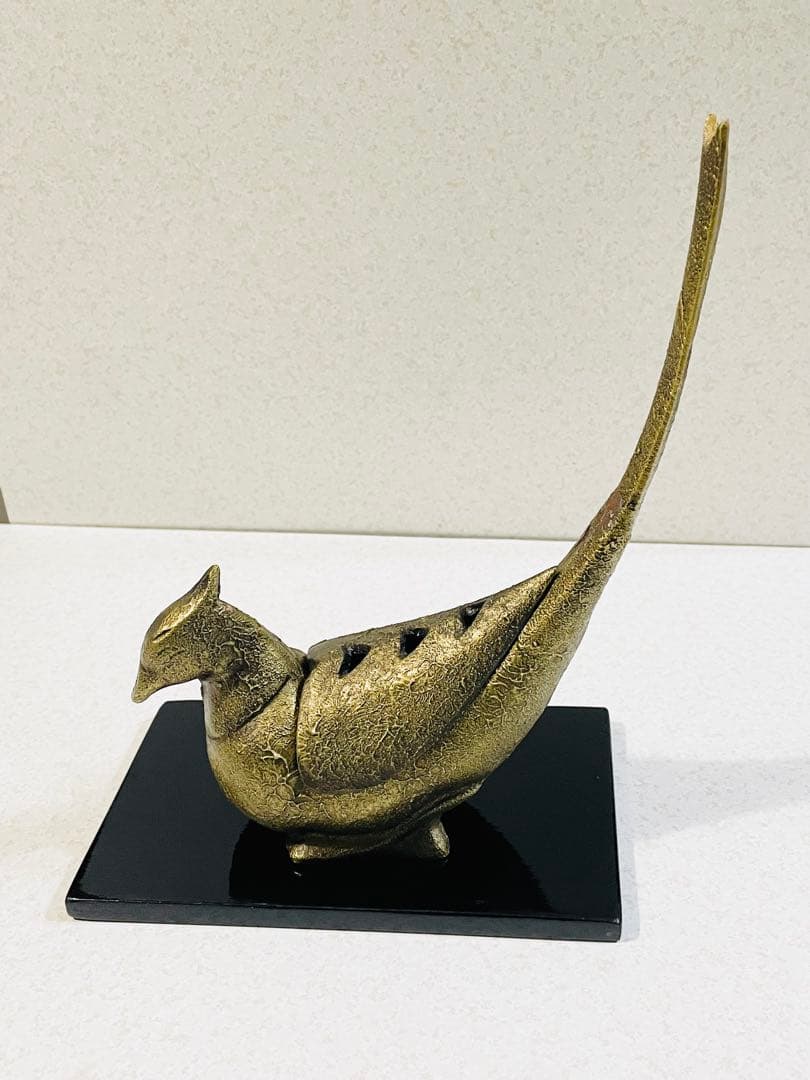 日本工芸会正会員 菊地熊治 作 山形県産 雉（きじ）香炉 共箱・略歴紙付 未使用