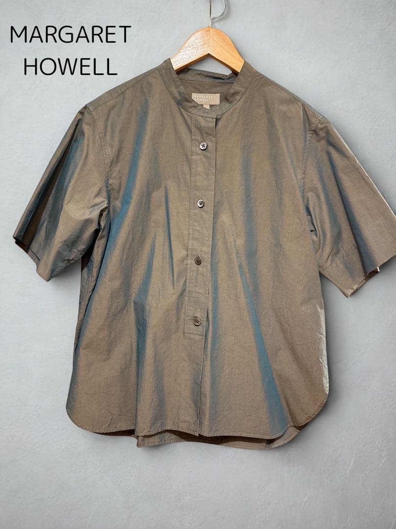 【美品】MARGARET HOWELL バンドカラーシャツ