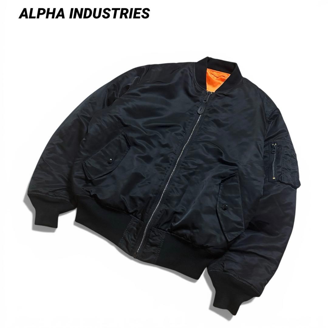 alpha ma-1 中綿 ミリタリー フライト ジャケット 短丈 太アーム L