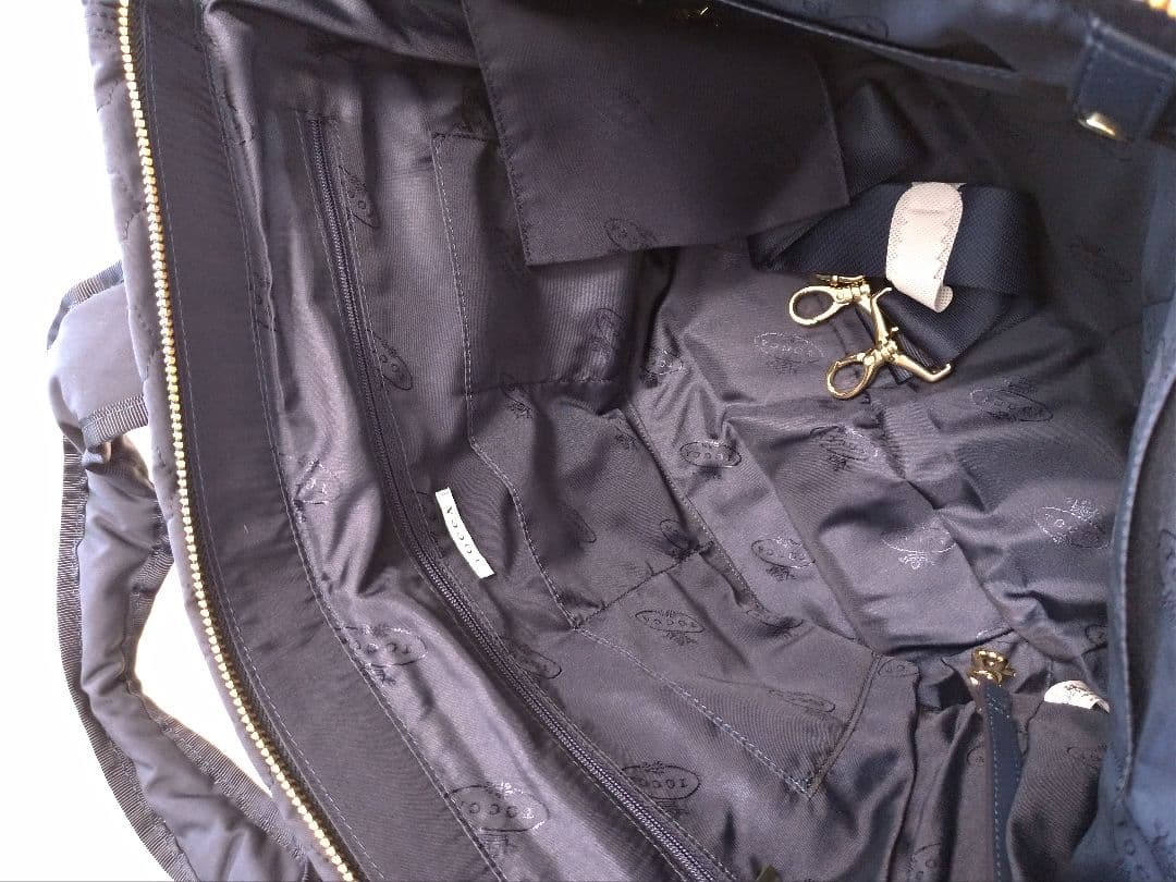 【新品】TOCCA トッカのクローバーキルトマザーズバッグ　ネイビー