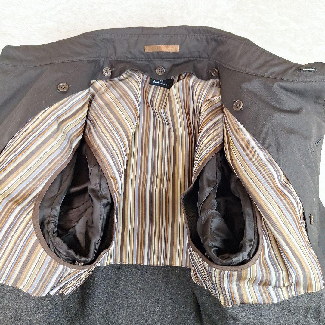 ポールスミス　2wayコート　ライナー　カシミヤ混　マルチストライプ　XL