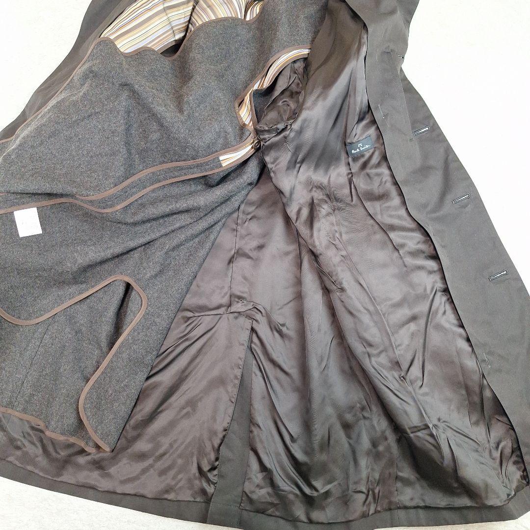 ポールスミス　2wayコート　ライナー　カシミヤ混　マルチストライプ　XL