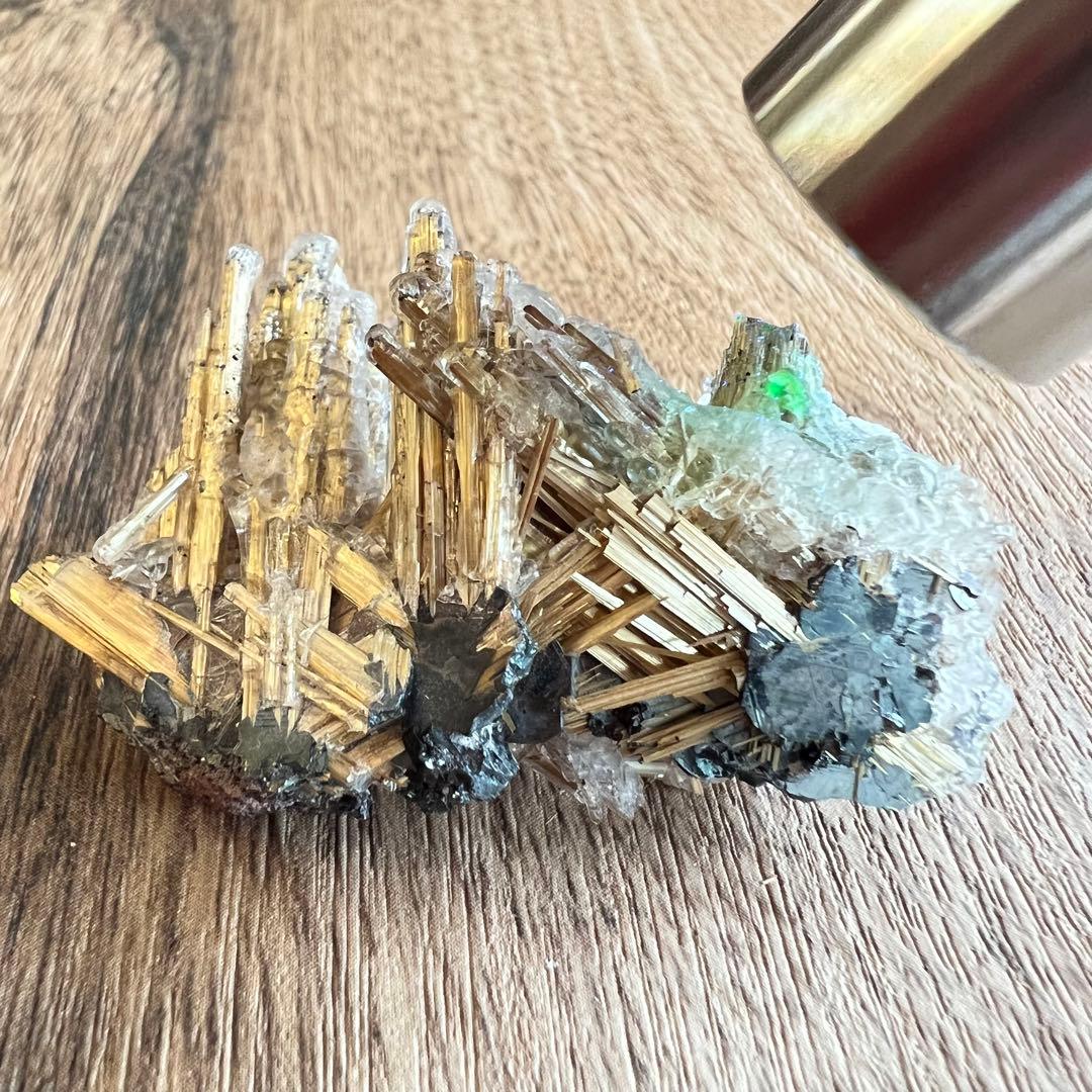 ルチル ハイアライトオパール 共生 鉱物 標本 原石