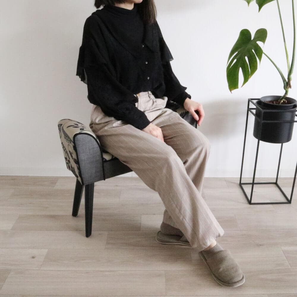 ★スツールベンチ グレー＆エスニック クッションチェア 椅子 グレー 腰掛【S】