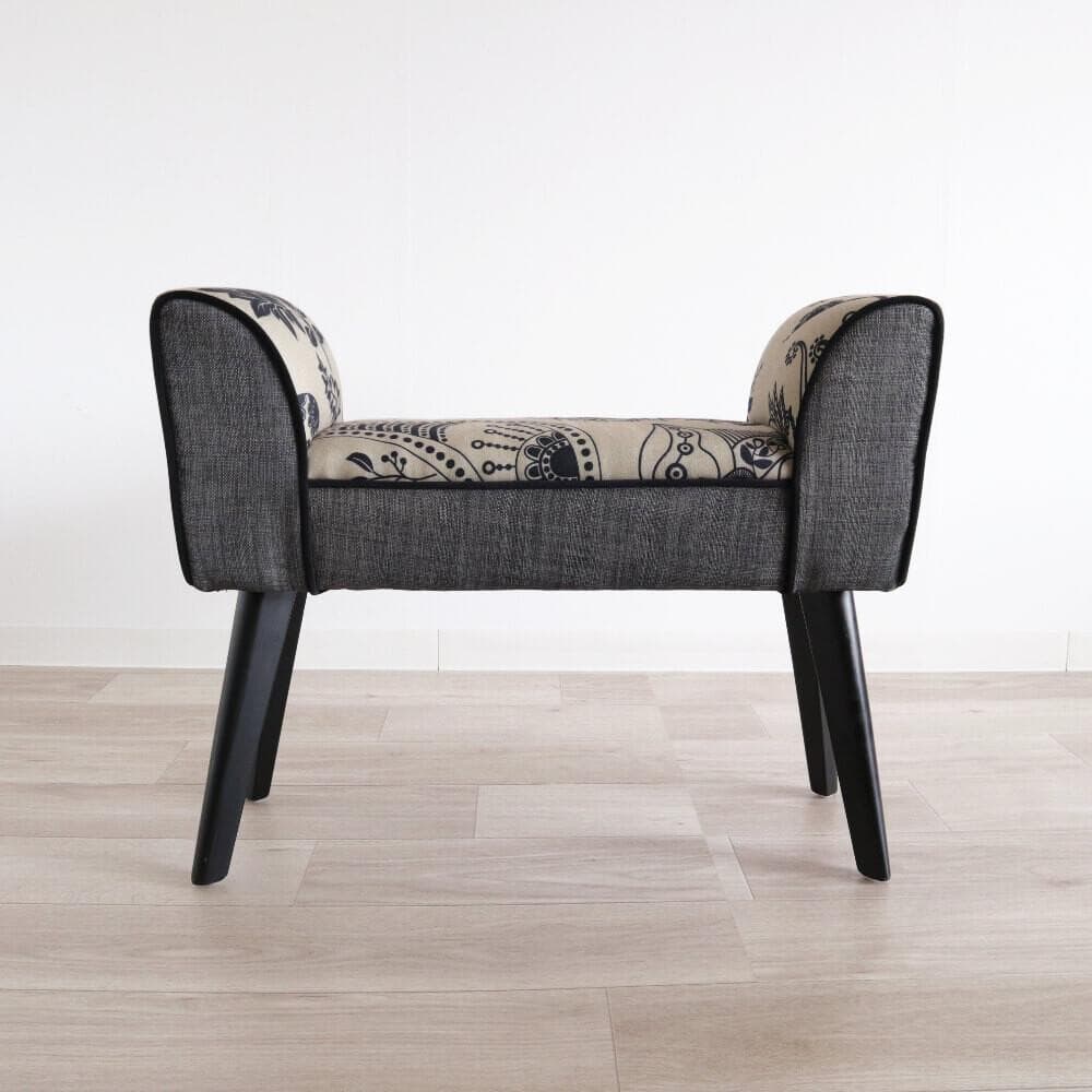 ★スツールベンチ グレー＆エスニック クッションチェア 椅子 グレー 腰掛【S】