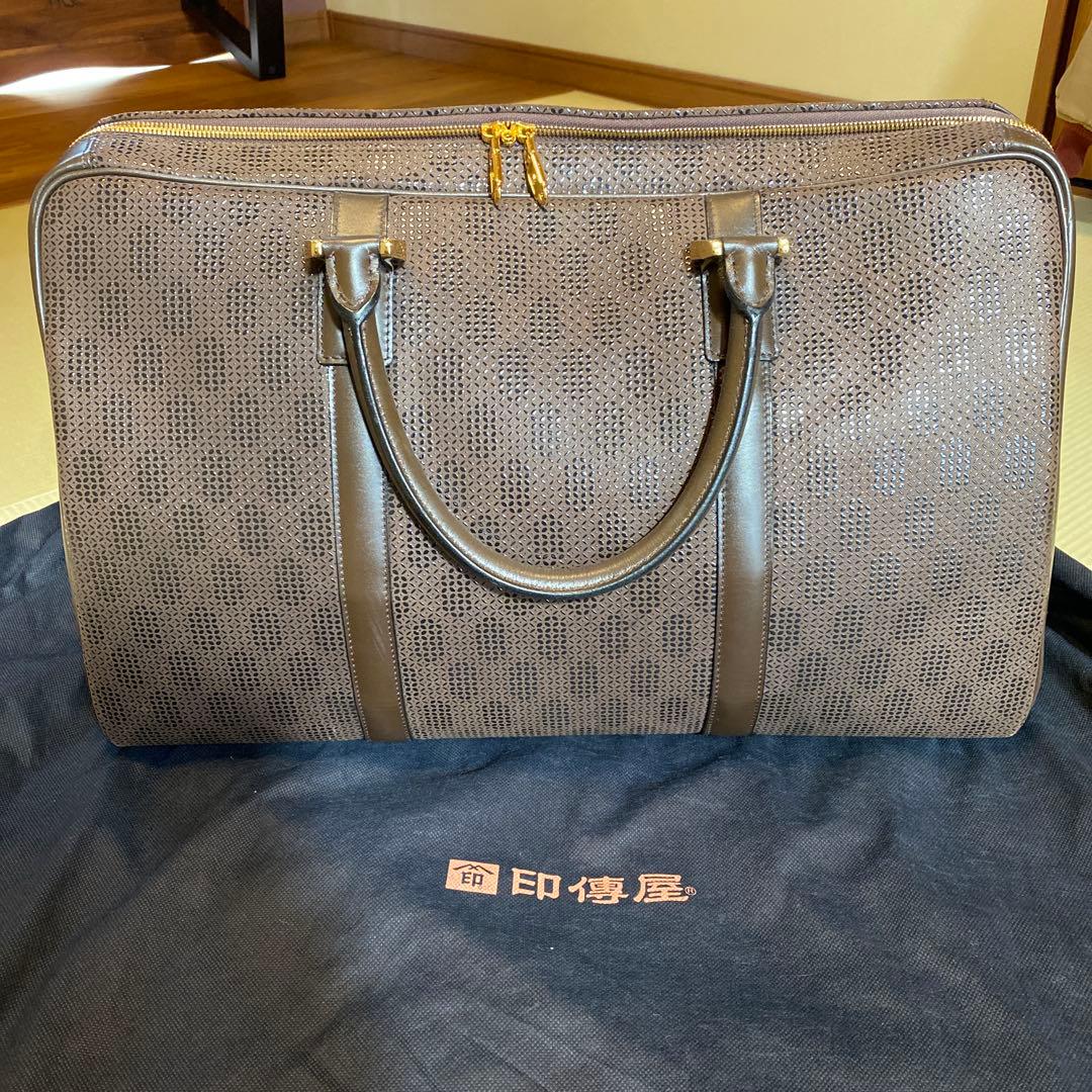 R*o様 印傳屋　ブラウン型押しボストンバッグ