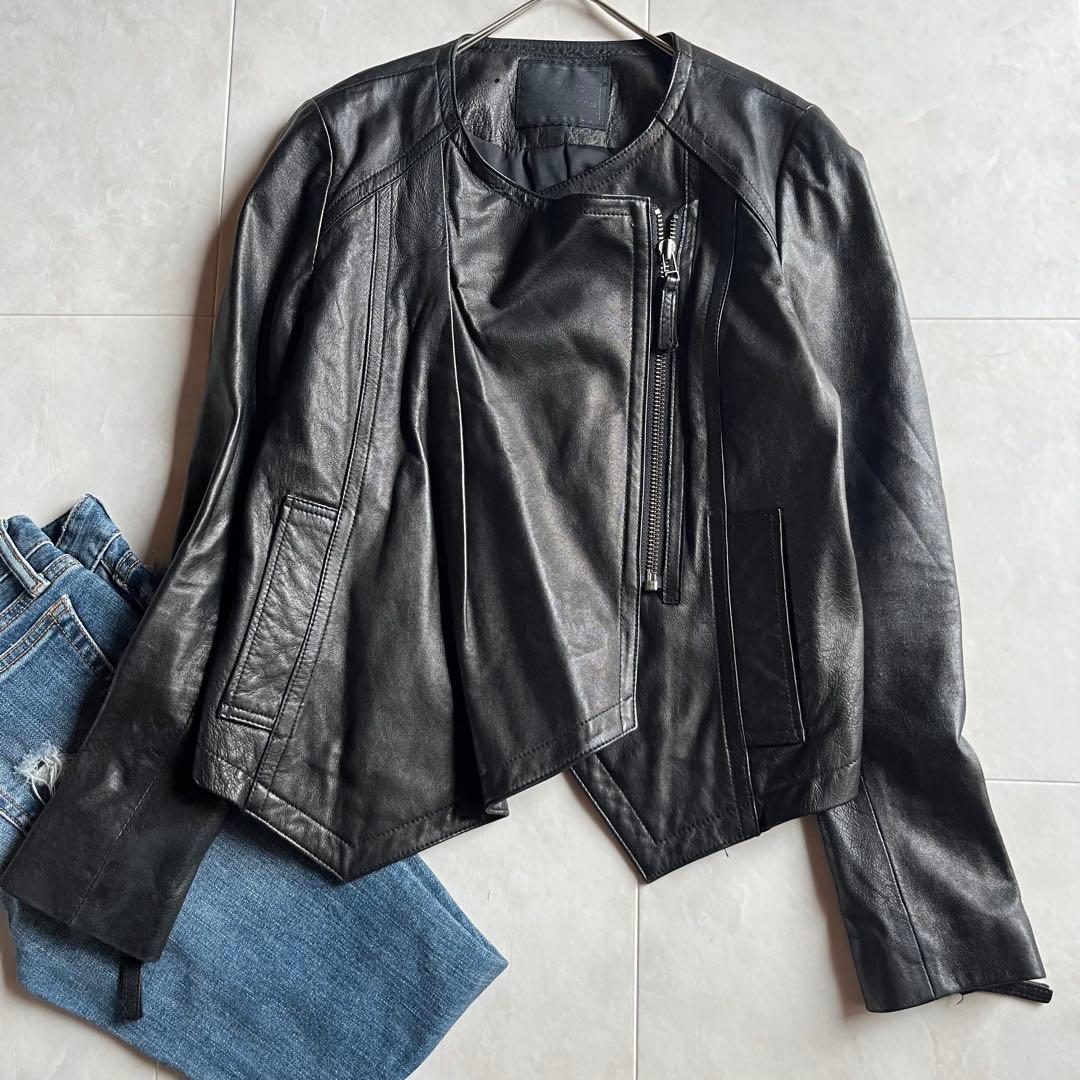 美品✨GRACE CONTINENTAL レザーライダースジャケット 黒 36