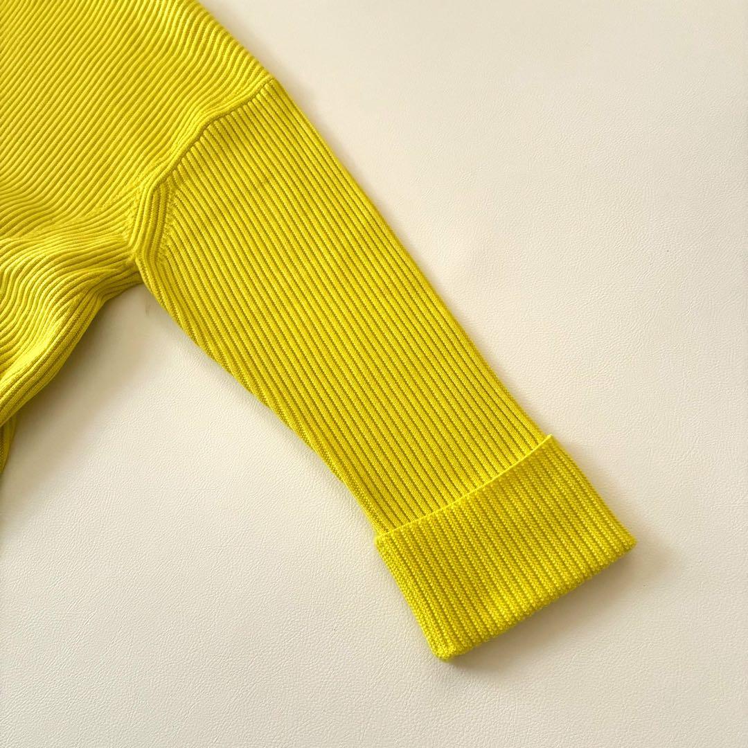 【極美品】ボールジィ　オーバーサイズリブタートルニット　ウール生地　イエロー