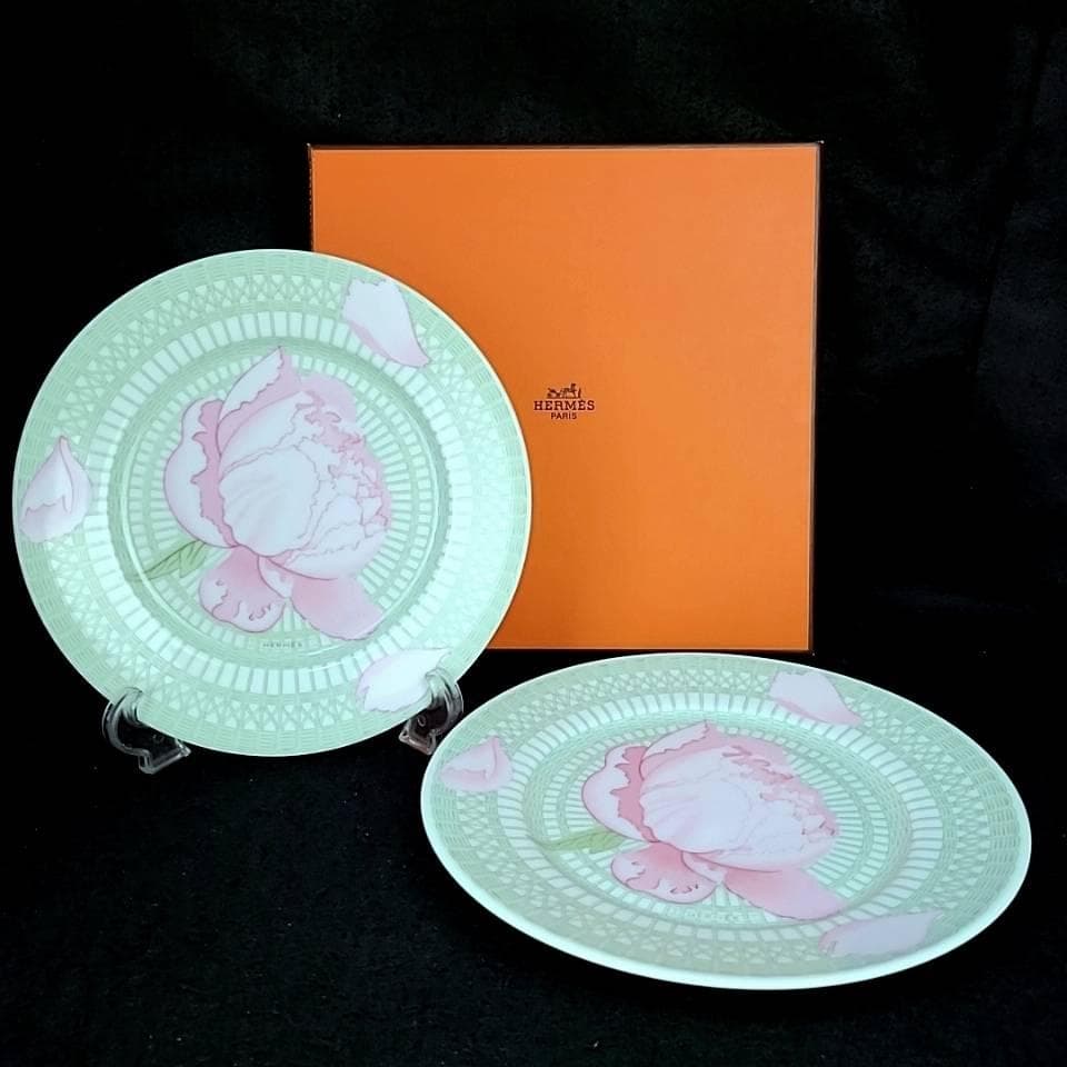 ＊未使用級＊エルメス　ピヴォワンヌ　プレート　2枚　ペア　箱つき　22cm　①