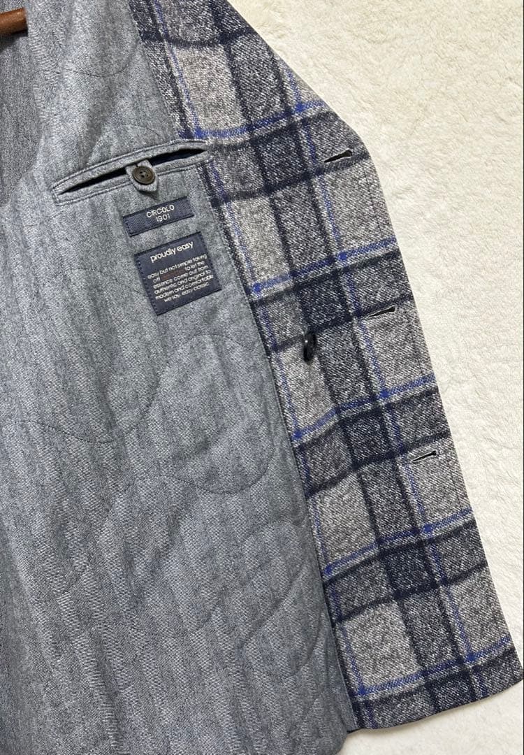 【極美品】チルコロ1901 メンズ ダブルチェスターコート 50 LL グレー